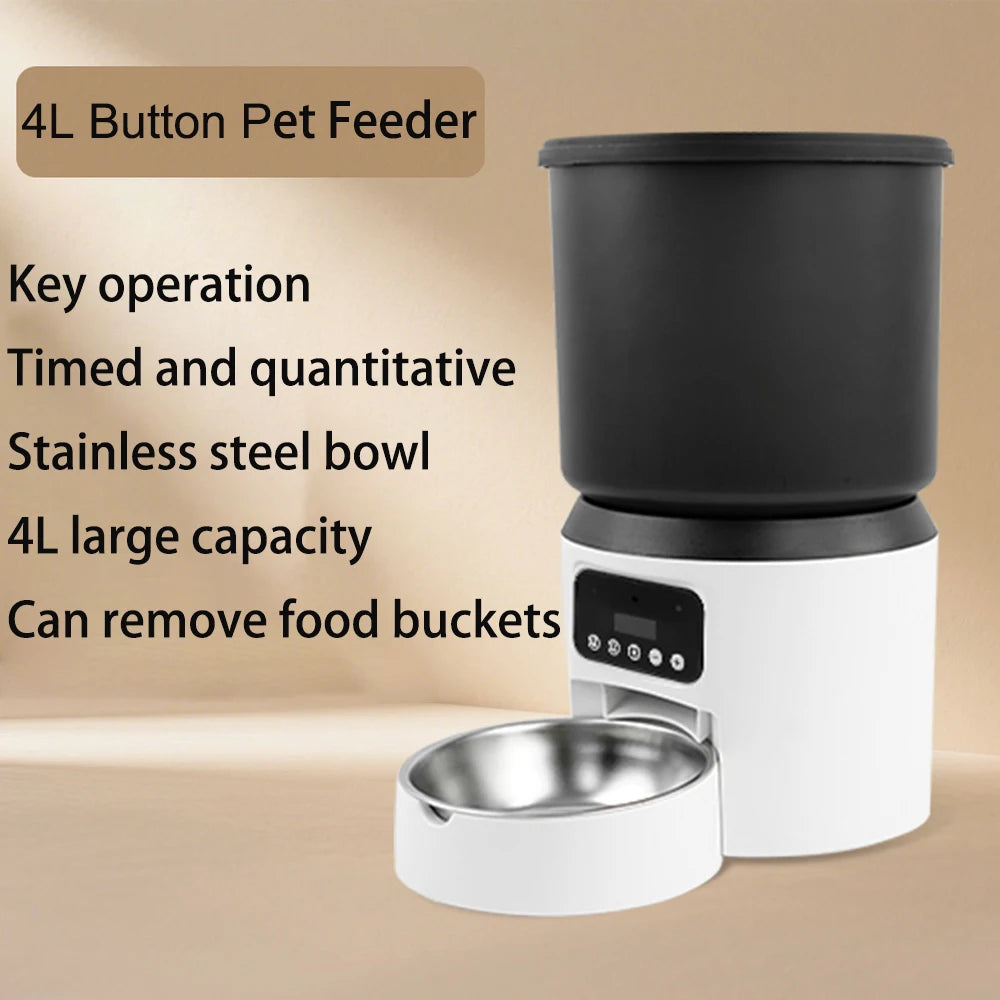 Video cat automatic feeder and WIFI dog automatic feeder and button model pet feeder optional - Quality Shopping Centre