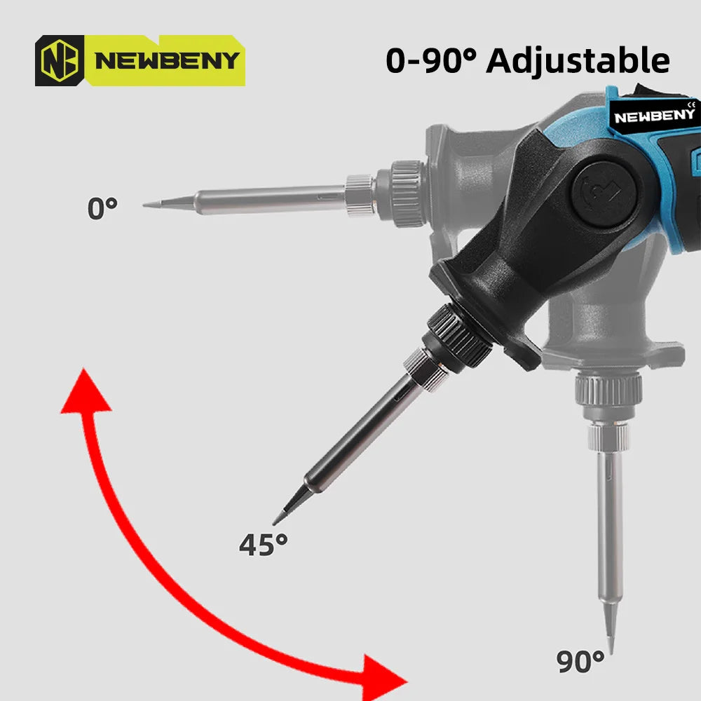 NEWBENY 400℃ Snoerloos elektrisch soldeerpistool 30W soldeerpistool soldeerbout met desoldeerpomp verwarmingsgereedschap voor 12V accu