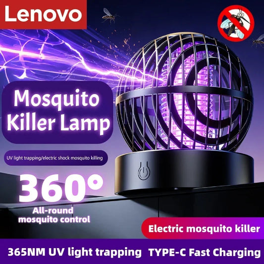 Lenovo New Mosquito Killer Lamp 3000V UV Light USB Rechargeable Portable Electric Bug Zapper for Home Camping Travel Outdoor