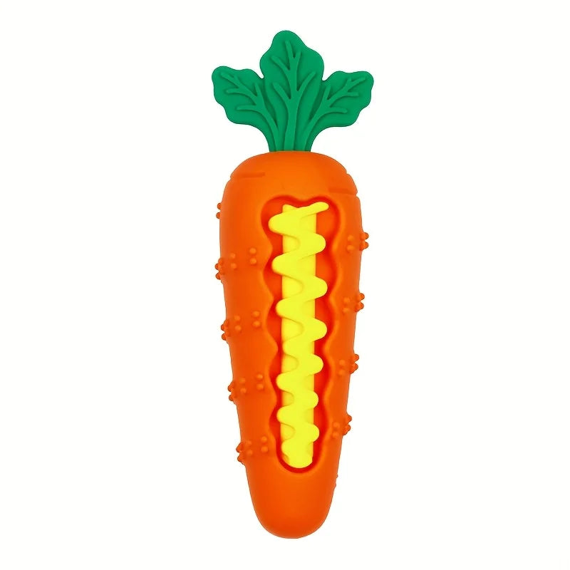 Silicone Dog Chew Toys Carrot Shaped Dog Teeth Cleaning Toy Bite-resistant Pet Squeaky Toys Puppy Toy Pet Supplies