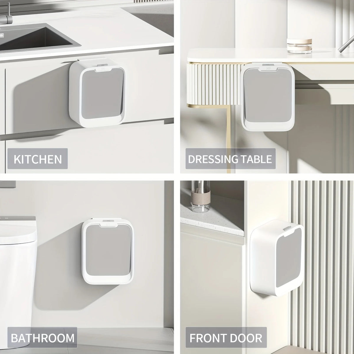 Hanging Trash Can,Motion Sensor Waste Bin Wall Mounted Smart Sensor Trash Bin with Lid for Kitchen Cabinet Door Under Sink