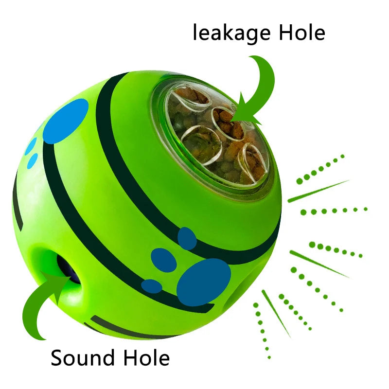 Interactive Dog Treat Ball Toy Pet Slow Feeder for Small Medium Dogs Puzzle Dog Snack Dispenser with Sound Hole Pet Supplies