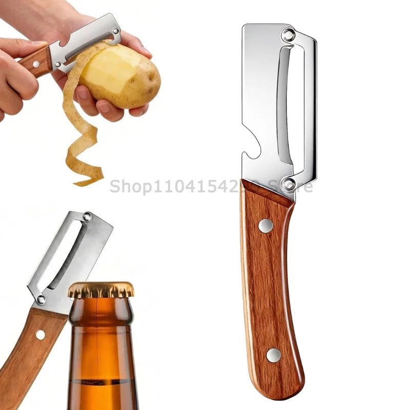 3-in-1 MultiFunction Peeler Kitchen Stainless Steel Vegetable Peeler Fruit Knife Bottle Opener Kitchen-Specific Fruit Peeler