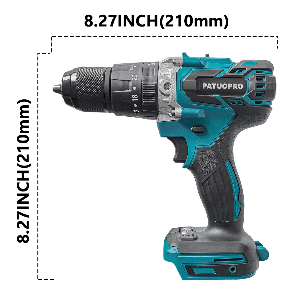 Borstelloze draadloze 13 mm elektrische klopboormachine 20+3 koppelinstellingen handmatige schroevendraaier elektrisch gereedschap voor Makita 18V-accu
