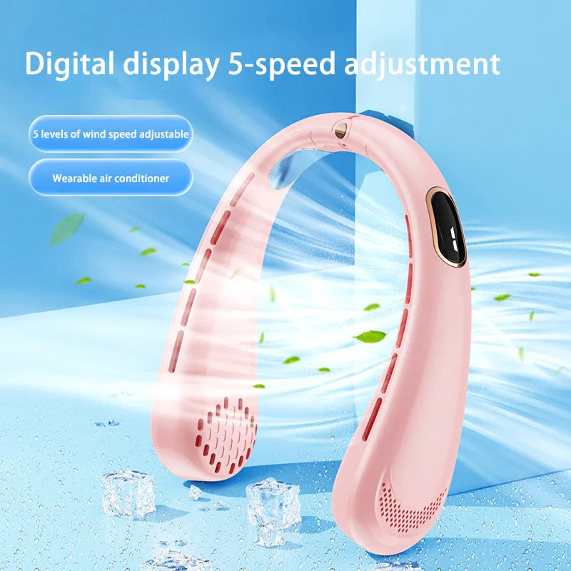 Lenovo 720° meervoudig verstelbare nekventilator zonder bladen, draagbare USB-oplaadbare ventilator met ijskeramische koelchip, miniventilator 2026