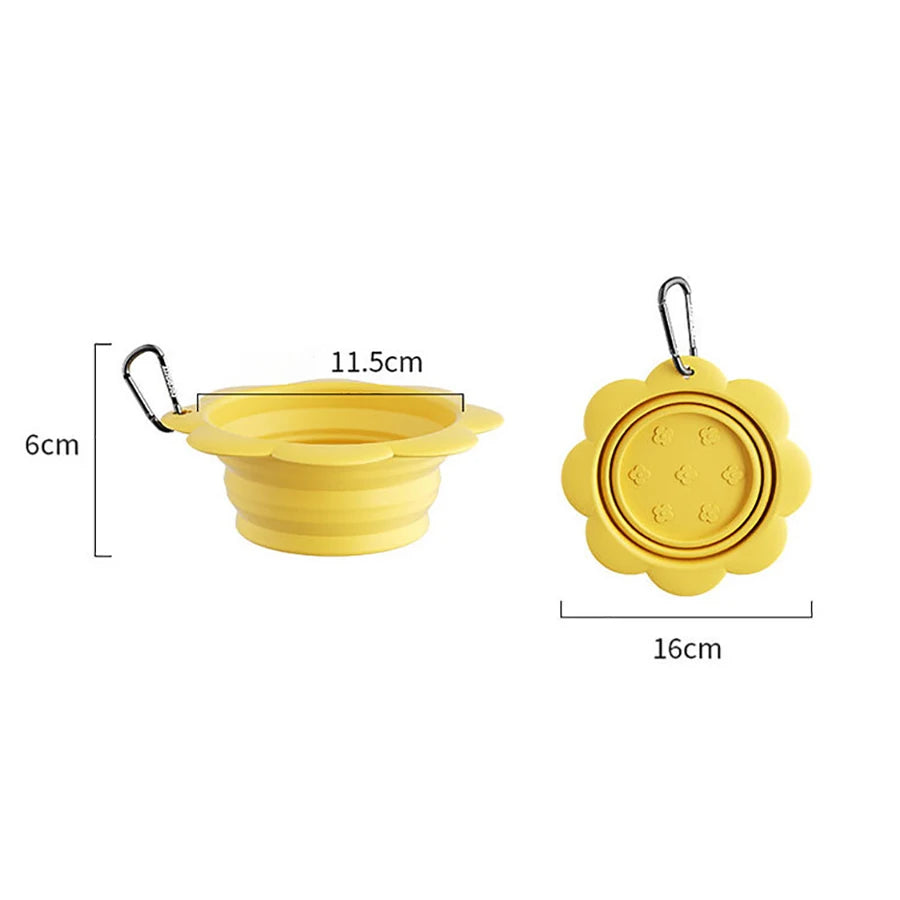 350ml Collapsible Dog Bowl Portable ilicone Pet Dog Travel Bowl Puppy Drinking Bowl Pet Food Container Dog Accessories