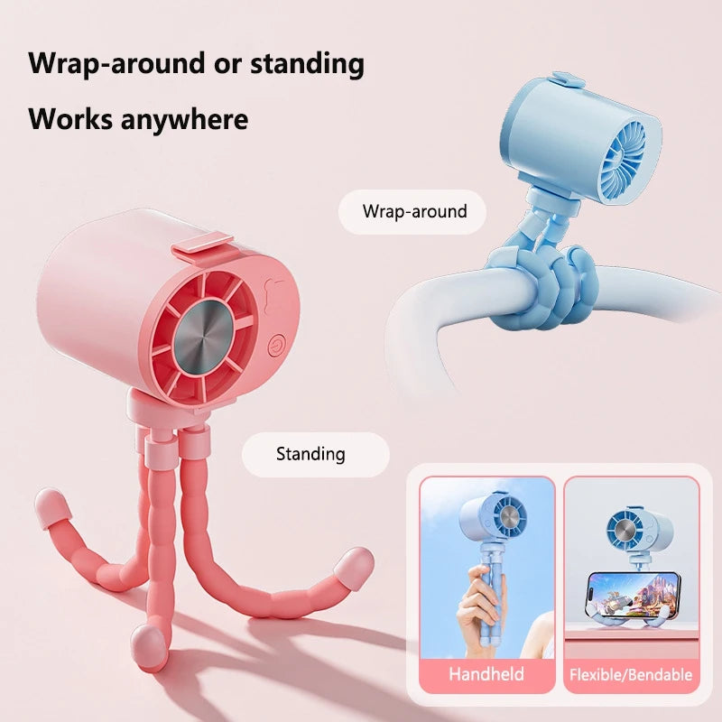 Lenovo Nieuwe Octopus Ventilator Kinderwagenventilator USB Multifunctionele Handventilator Bureaustandaard Telefoonhouder Ventilator Heupventilator