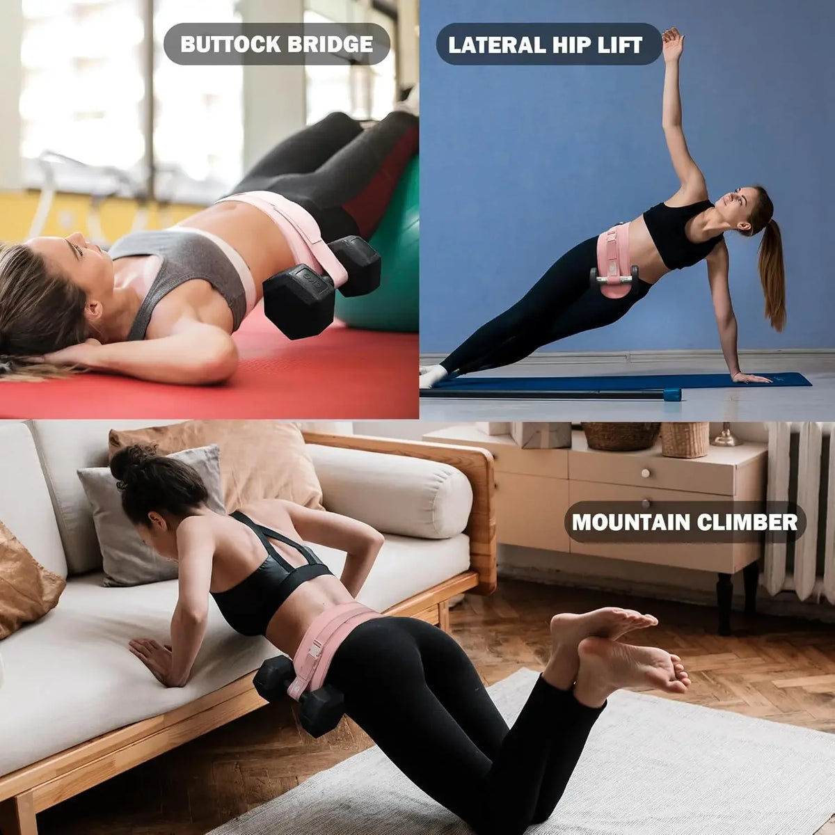 Unisex Dumbbell Exercise Belt Hip Thrust Weight-Bearing For Effective Glute Bridge Workout Waist Weight Training