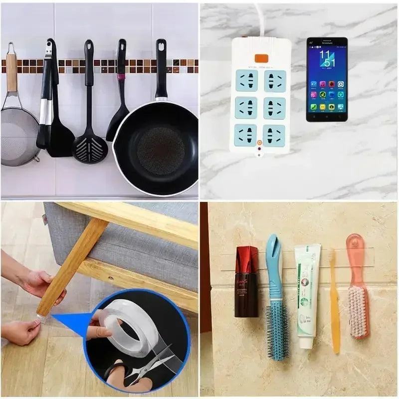 Waterproof Wall Stickers,Bathroom Home Decoration Tape Nano Double-sided Transparent Tape,Waterproof Installation Tape