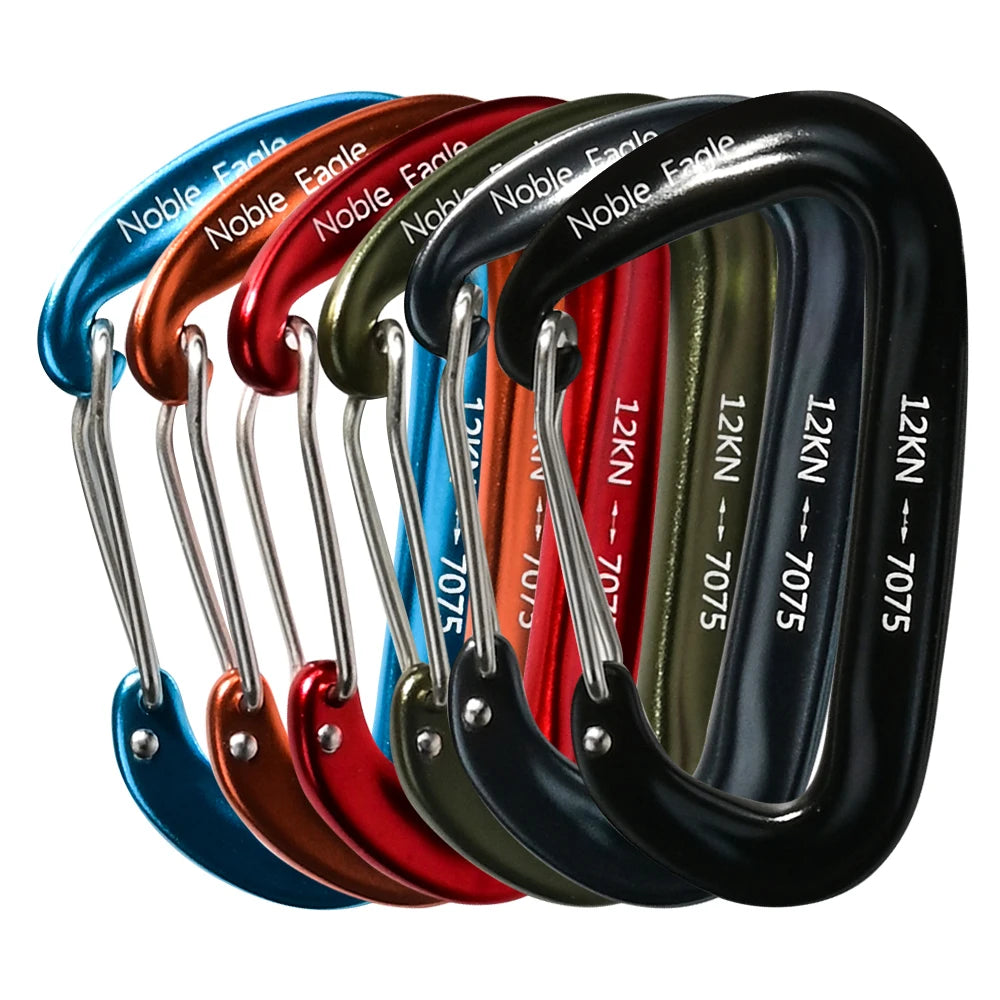 6PCS 12kN Aluminum D Ring Carabiners Heavy Duty Hook Lightweight Outdoor Camping Hiking Clips Buckle Set for Backpack Gear
