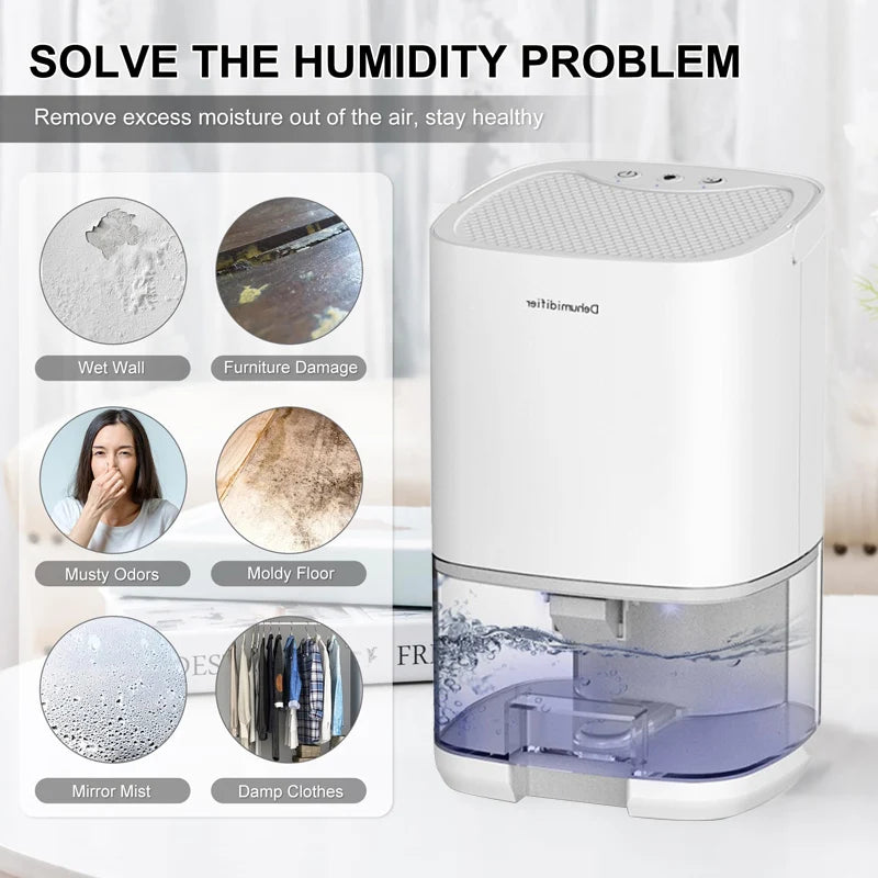 1000ml Capacity Moisture Dehumidifier Air Dryer Purifier Mute Anti-Mildew Air Dehumidifier For Office Kitchen Deodorizer Dryer