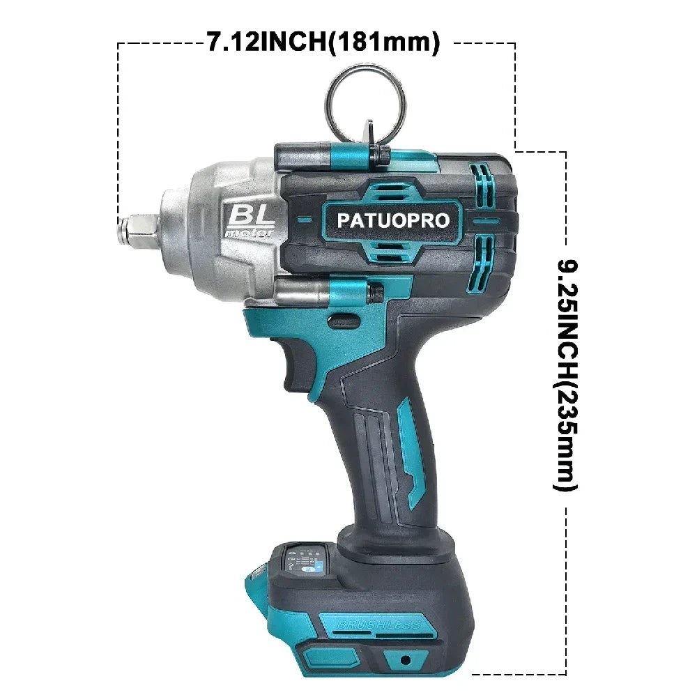 2000 Nm Koppel Borstelloze Elektrische Slagmoersleutel Draadloze Oplaadbare Moersleutel voor autoreparatie Elektrisch gereedschap voor Makita 18V-accu