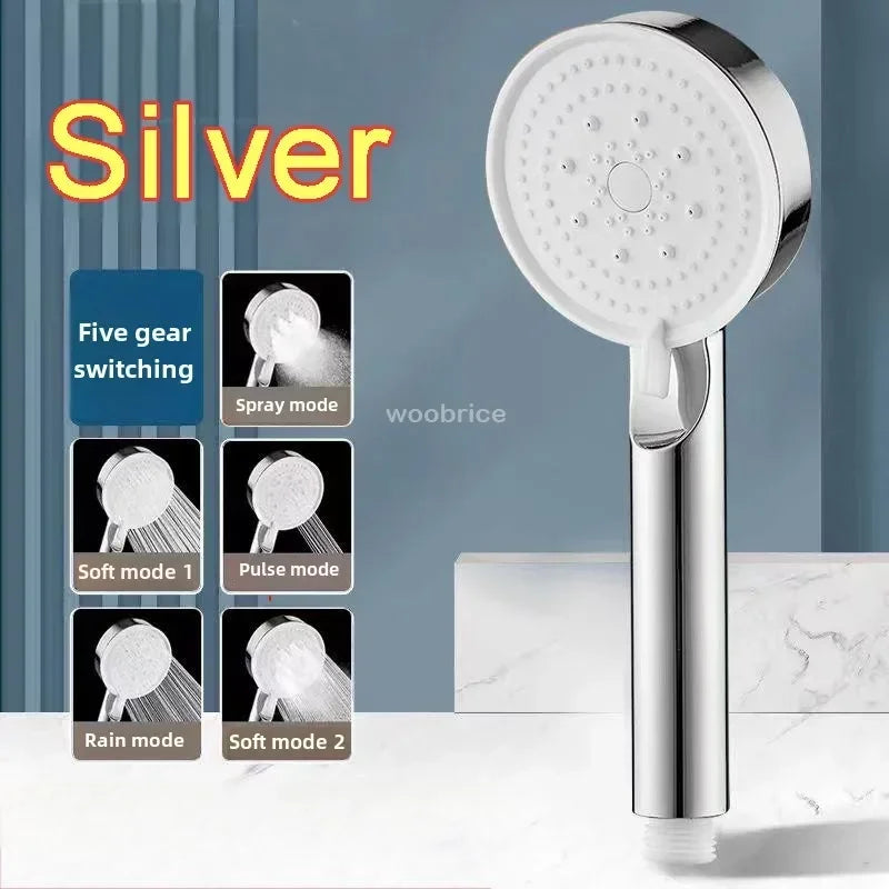 5 Modes Shower Head High Pressure Shower Head Water Saving  Adjustable High Pressure Shower Head Set Bathroom Accessories