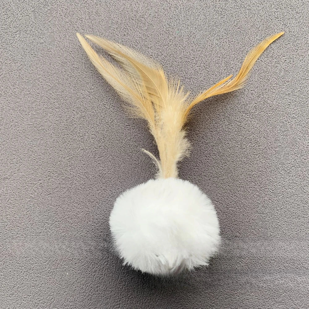 2 jouets pour chat en forme de bâton plume et balle en peluche, couleurs aléatoires, têtes interchangeables, jouet interactif pour chaton