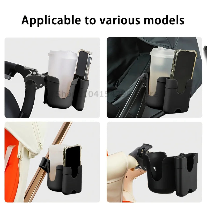 2-in-1 Stroller Cup & Phone Holder Universal Bottle Bracket Holder for Stroller Wheelchair Bike Accessories Stroller Accessories