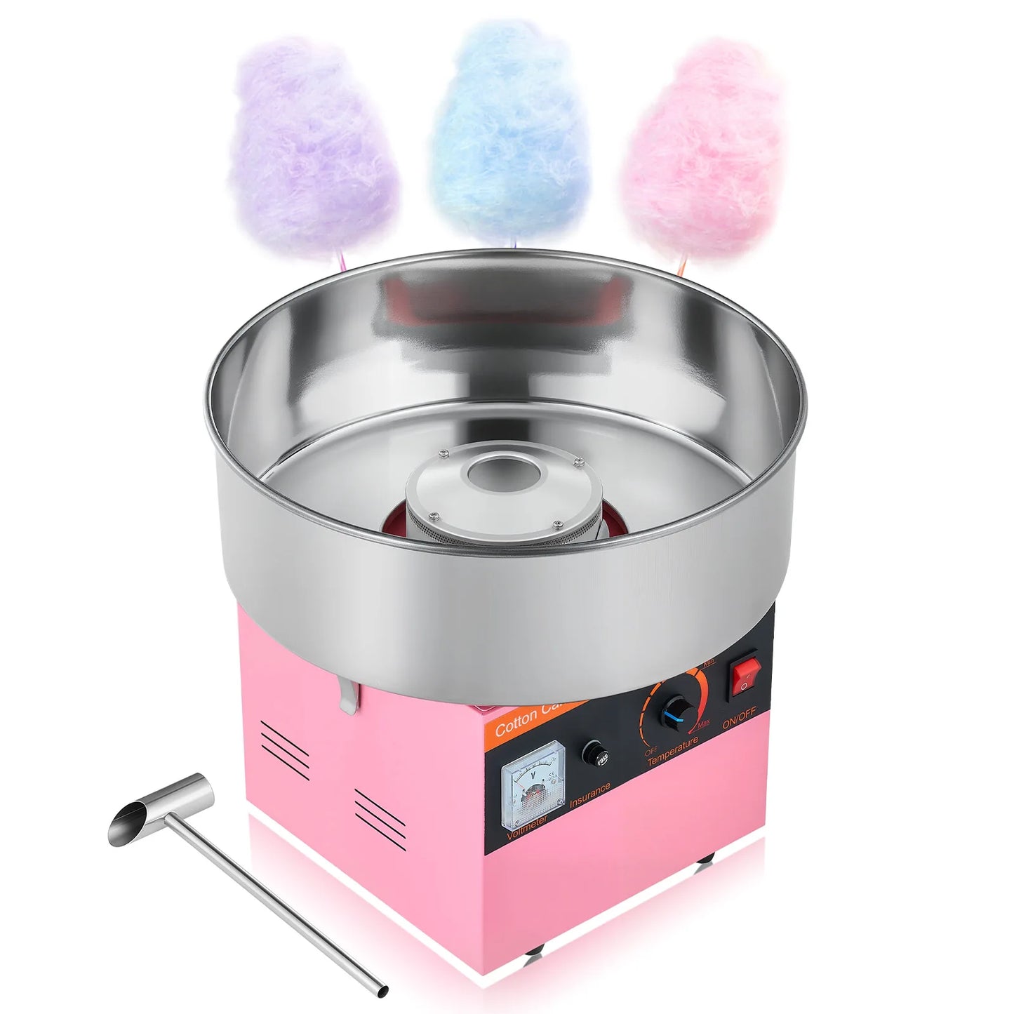 SucceBuy Cotton Candy Machine Commercial 1000W Electric Candy Floss Maker Easy Use with 15 inch Stainless Steel Bowl for Kids
