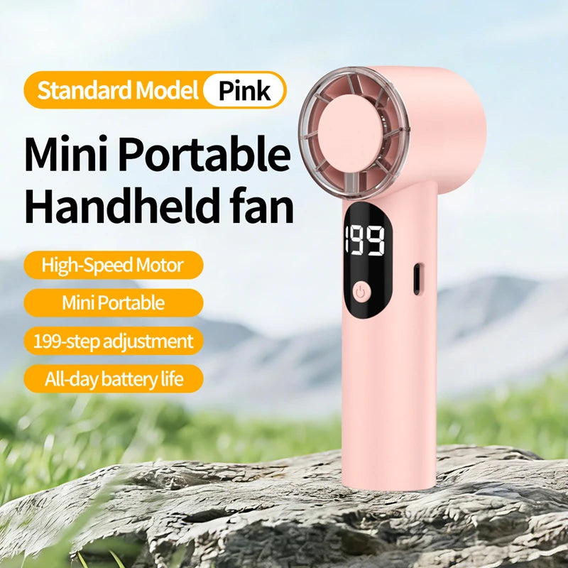 Mini ventilateur de refroidissement portable 2026, rechargeable par USB, de poche, compact et haute vitesse, pour l'extérieur, le bureau et les voyages, nouveau