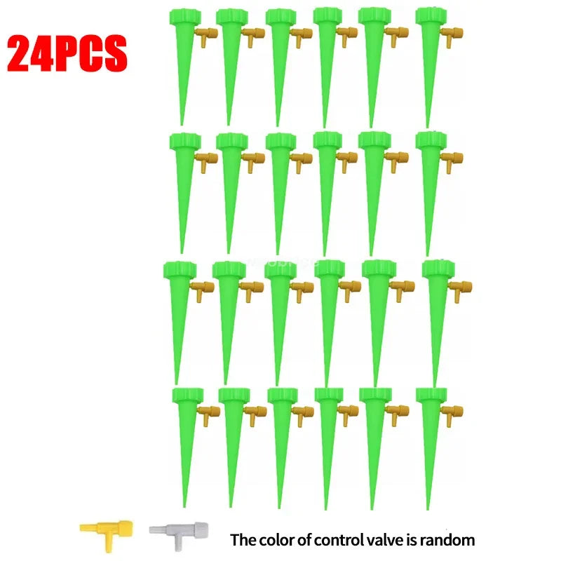 1-48pcs Drip Irrigation Self-watering Pot Automatic Drip Irrigation Kit Plant Watering Device Adjustable Control Water Dripper