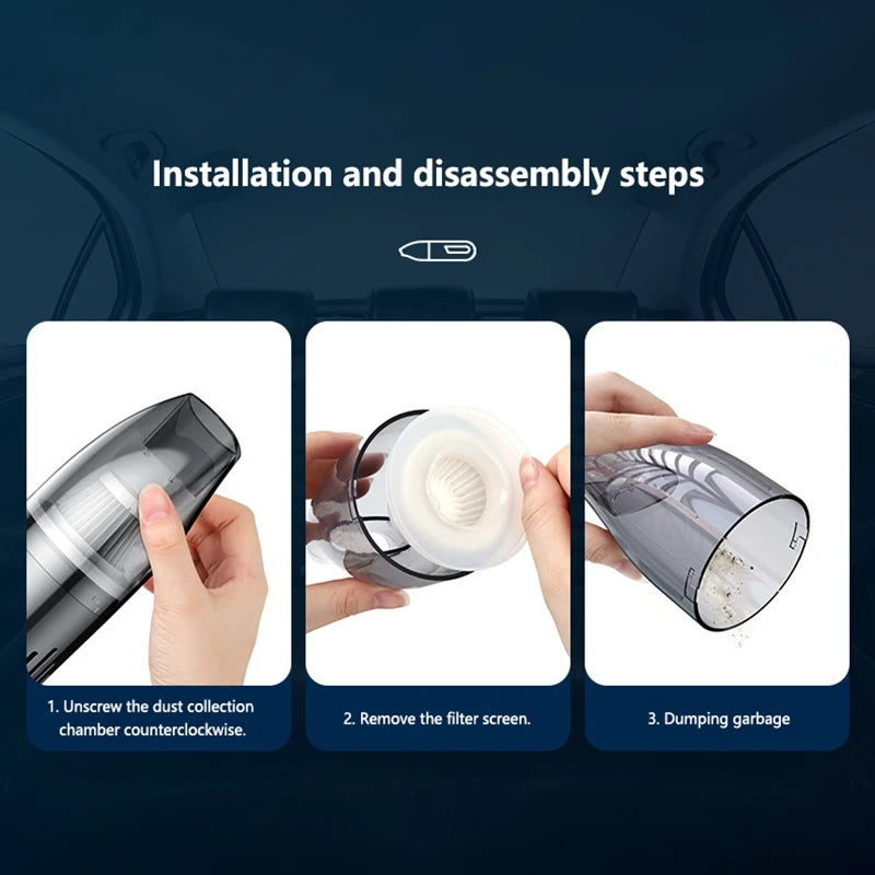 Aspirateur de voiture sans fil rechargeable à forte aspiration, mini aspirateur portable pour voiture et maison, outil de nettoyage puissant à double usage