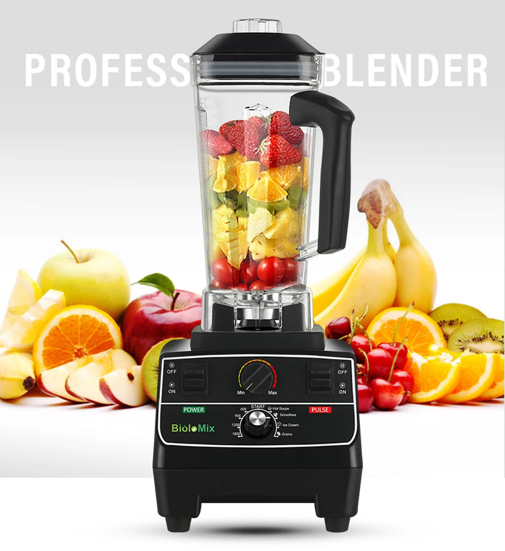 BioloMix 2200W Smart Timer Blender Features Pre Programmed Functions 2L BPA Free Container Perfect for Juicing Smoothies and Ice