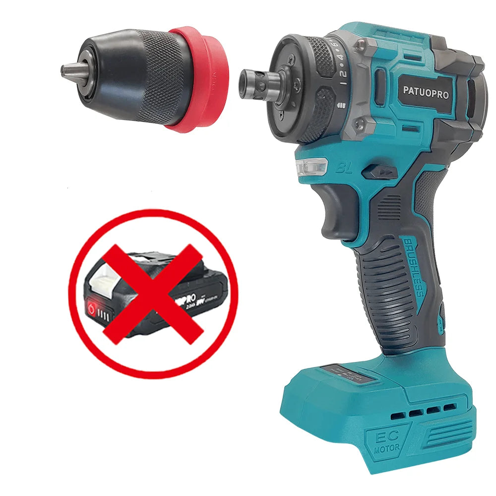 10mm New 2In1 Rechargeable Electric Screwdriver Cordless Drill Lithium Battery Multifunctional Power Tool For Makita 18V Battery