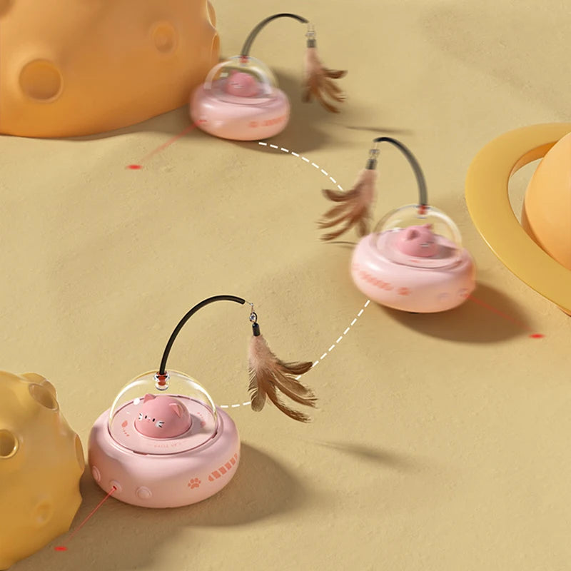 Smart Cat Laser Toy 2 in 1 Teaser Stick with Bell - Electric Moving Feather Kitten Toy for Cats - Quality Shopping Centre