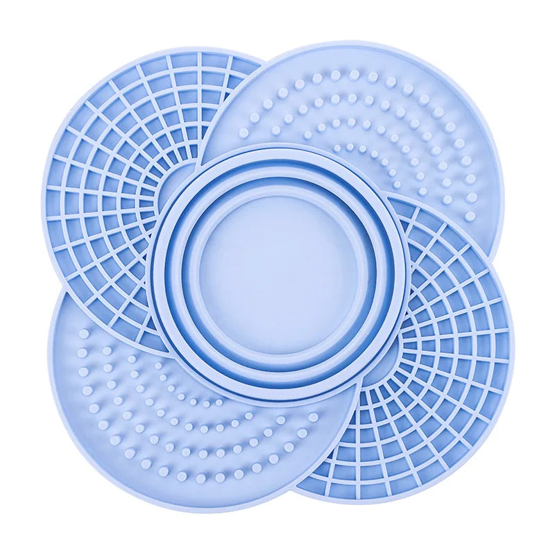2 in 1 Silicone Dog Slow Feeder Mat with Foldable Bowl Pet Lick Mat for Dogs Cats Non-slip Puppy Slow Food Plate Dog Accessories