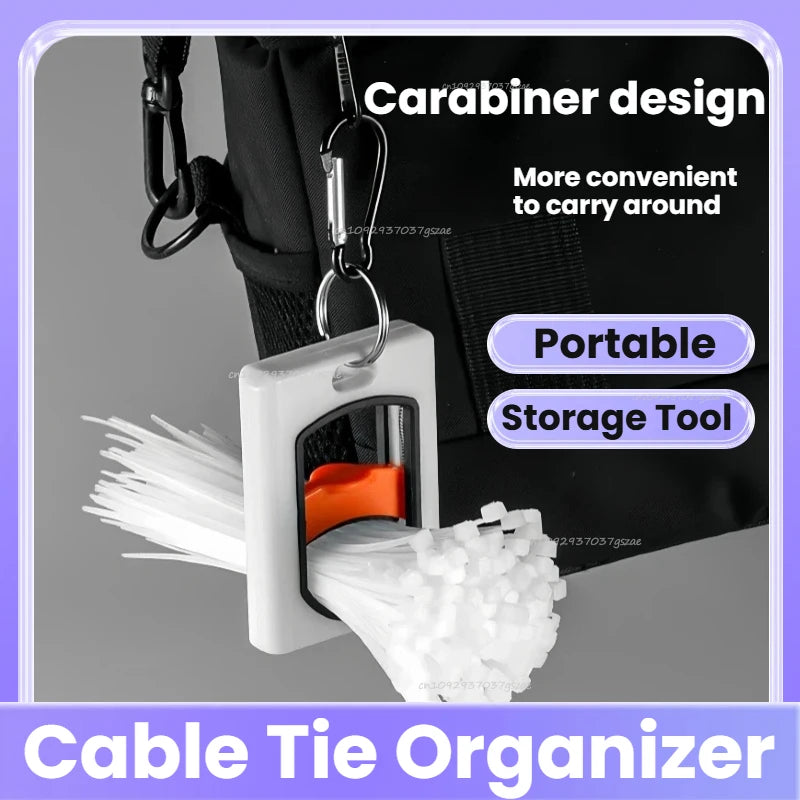 Square Cable Tie Organizer Portable Fluorescent Storage Cable Tie Holder Cable Tie Storage Tool Fluorescent Organize StorageTool