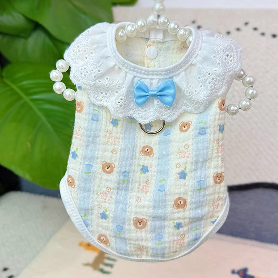 Cute Print Pet Dog Vest Spring Summer Pet Clothes with D-ring Breathable Yorkie Chihuahua Clothing Puppy Vest Dog Accessories