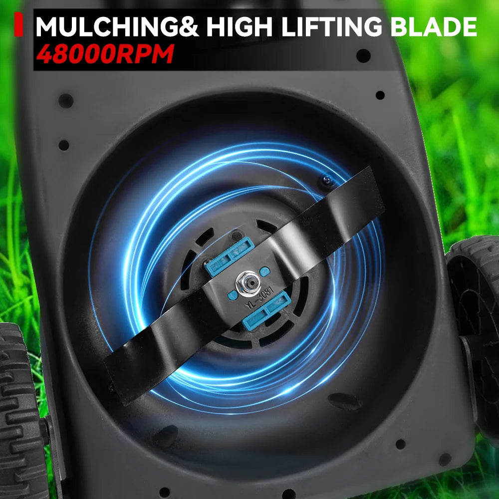 ONEVAN 36000RPM Brushless Electric Lawn Mower Cordless Grass Trimmer 3 Height Adjustment Garden Tools For Makita 18V Battery Pin