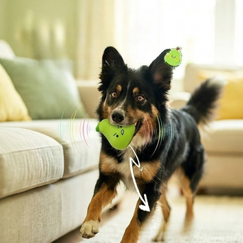 Pet Latex Toy Lemon, Mango, Pear - Dog Chew Toy, Bite-Resistant, Squeaky, for Puppies Small Dogs, Teething Cleaning