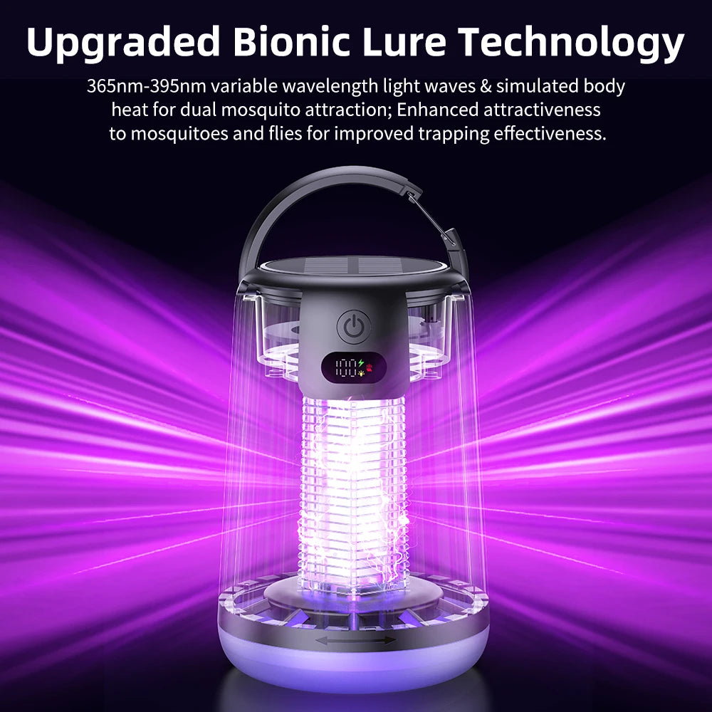 Solar Garden Light Fly Zapper Outdoor Solar Powered with Street Light ﻿ Insect Fly Trap Garden Rechargeable mosquito killer lamp