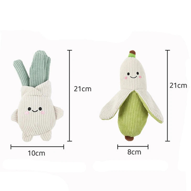 Plush Pet Dog Toy Cute Banana Shape Dog Squeak Toys Interactive Puppy Toys for Small Medium Dogs Bite Resistant Dog Toy