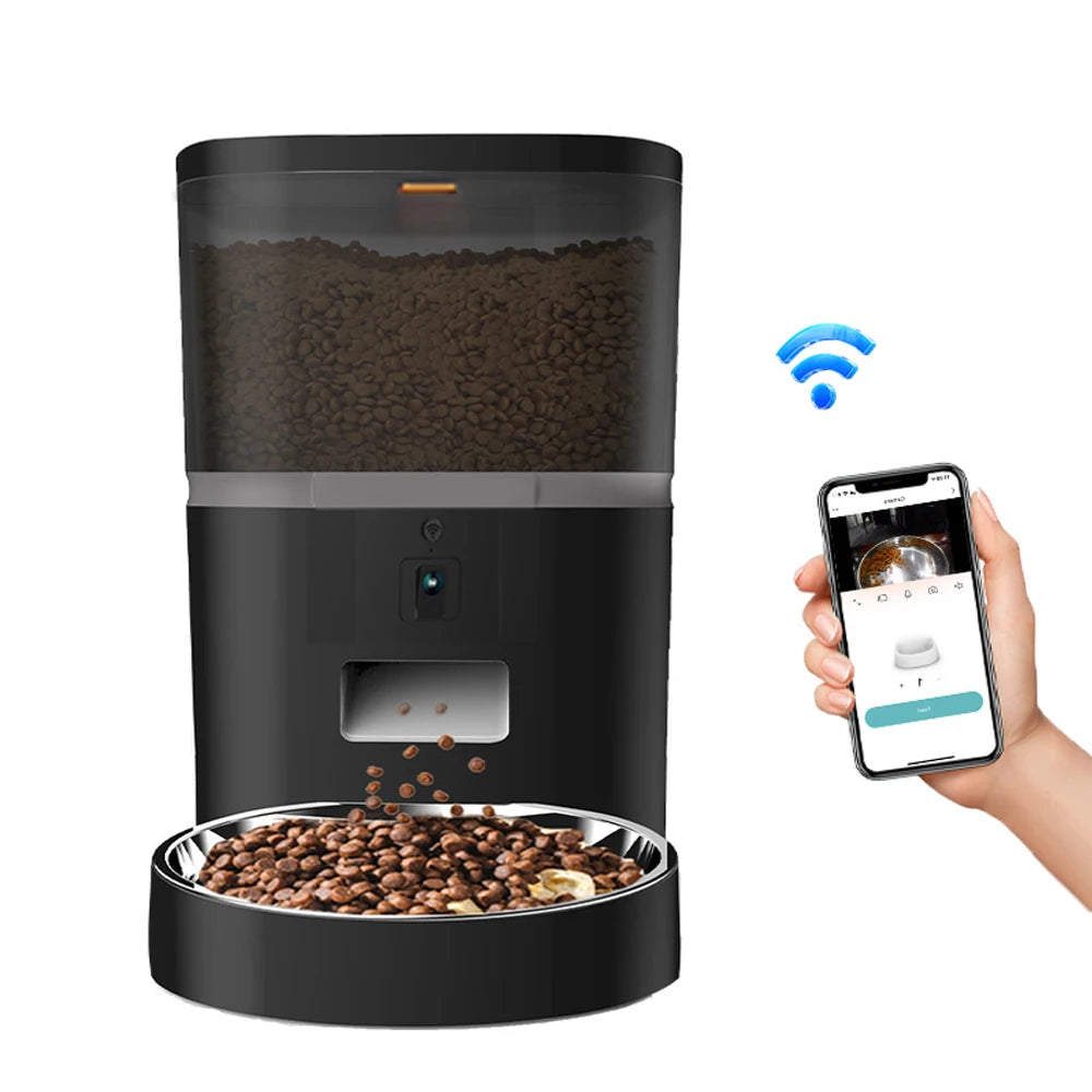 4L With HD Camera Automatic Pet Feeder Cat And Dog Food Automatic Dispenser Suitable For Two Pet Cat And Dog Feeding Remote Feed - Quality Shopping Centre