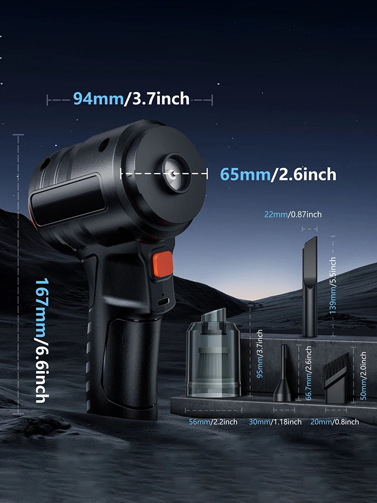 New Car mounted vacuum cleaner, wireless high suction, blowing and suction dual-use, small mini charging, handheld integrated