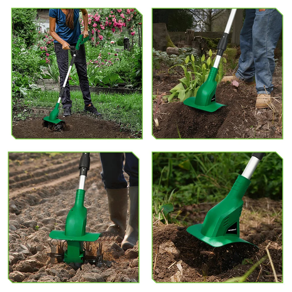 NEWBENY 200MM Elektrische Gazonmaaier Dubbelblads Grondfrees Tuinfrees Tuingereedschap voor Makita 21V Accu Pin