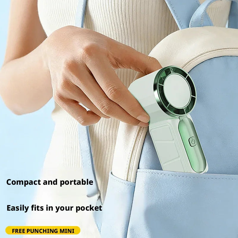 Lenovo Mini Portable Cooling Handheld Fan Rechargeable 5 Speed Adjustable Air Cooling Turbo Fan for Car Home Indoor Outdoor