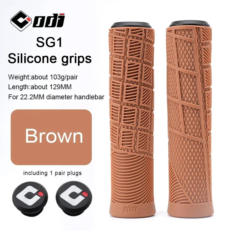 1pair MTB Silicone Bicycle Handlebar Grips Mountain Bike Grips BMX Fixie Bike Soft Grips Shockproof Cycling Parts Accessories