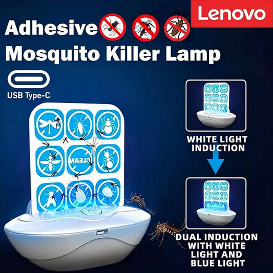Lenovo New Indoor Ultrasonic Mosquito Trap LED Suction Mosquito Killer USB Fruit Fly Killing Lamp Household Mosquito Repellent