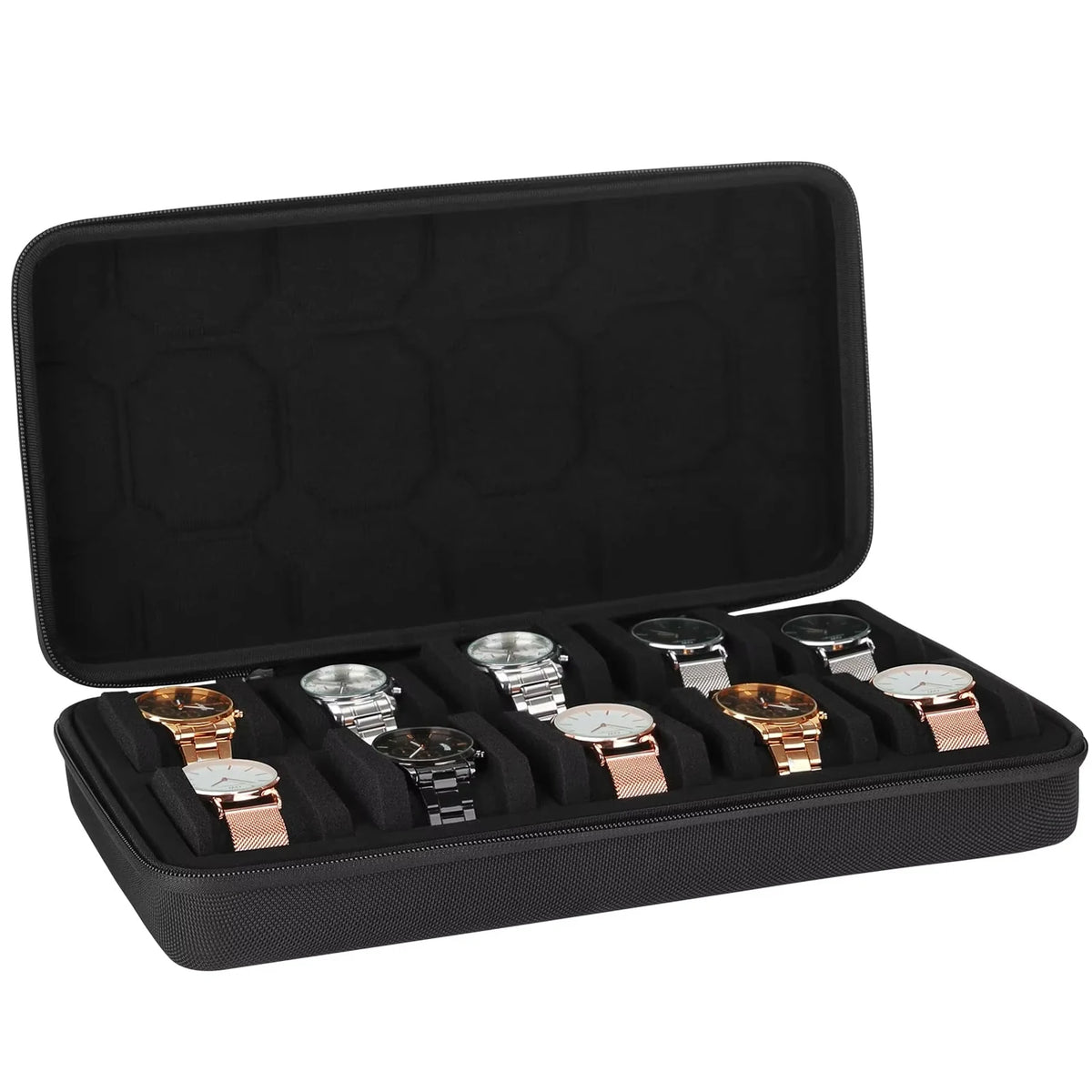 Watch Box Organizer For Men or Women，Watch Travel Case Portable Storage Watch Display Holder for Wristwatches and Smart Watches