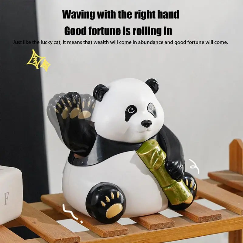 Dashboard Bobblehead Solar Panda Bear Bobble Head Collectible Figurines Car Dashboard Decor Panda Desk Accessories For Office