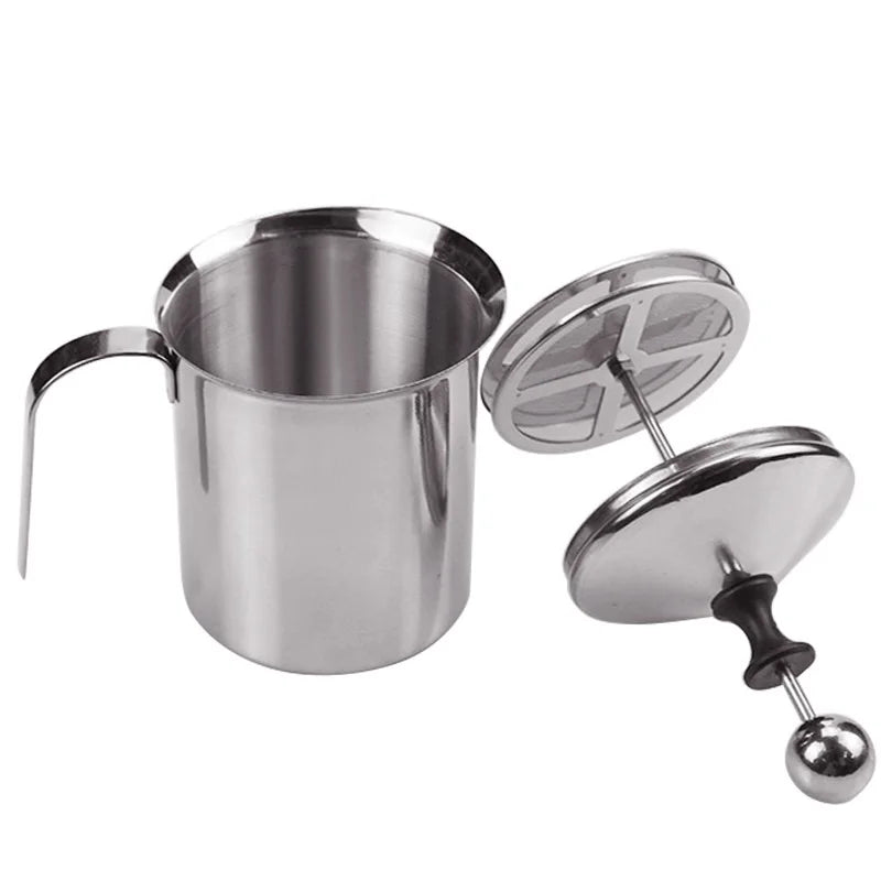 Milk Frothers Stainless Double Mesh Milk Creamer Milk Foam For Coffee Milk Egg Beater Kitchen Tool Coffee Mixer Frother 400ML