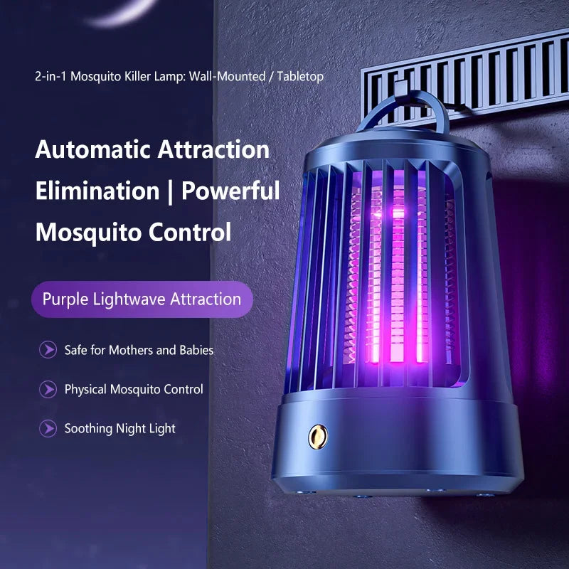 Lenovo USB Rechargeable Mosquito Killer Lamp 4500V Shock Bug Zapper Silent Insect Trap For Indoor Home Outdoor Camping Use New