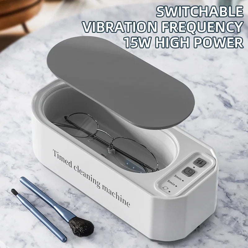 2026 Ultrasonic Glasses Cleaner 50KHz Contact Lens Cleaner Household Timer Jewelry Toothbrush Cleaner Brush Dentures New