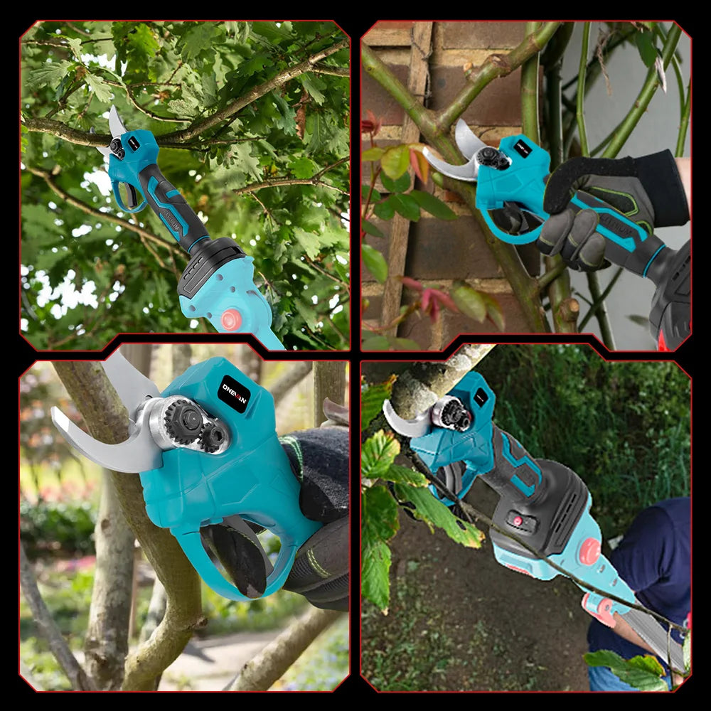 ONEVAN 30MM Brushless Electric Pruning Shear Cordless Fruit Tree Bonsai Electric Scissors Garden Tool For Makita 18V Battery Pin