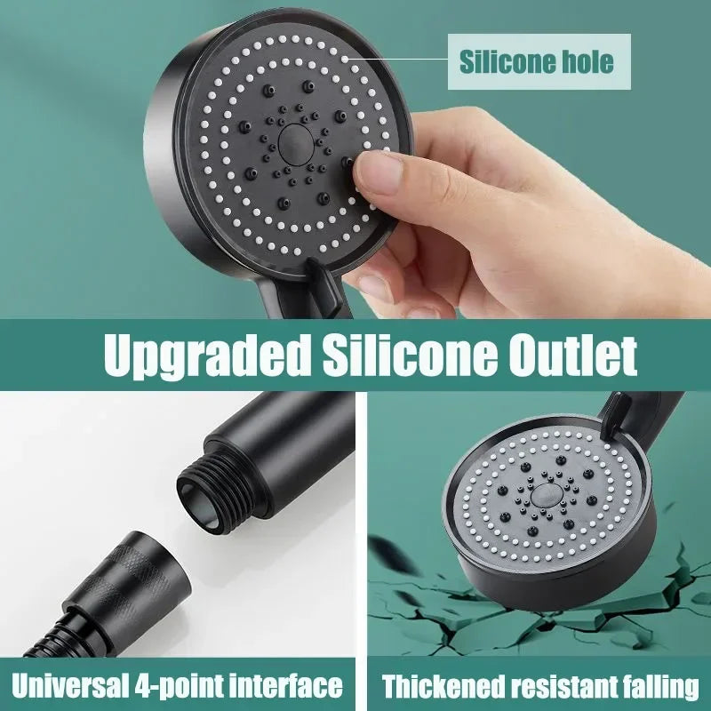 Shower Temperature High Quality Shower Head Water Filter Adjustable High Pressure Shower One-Key Stop Bathroom Accessories