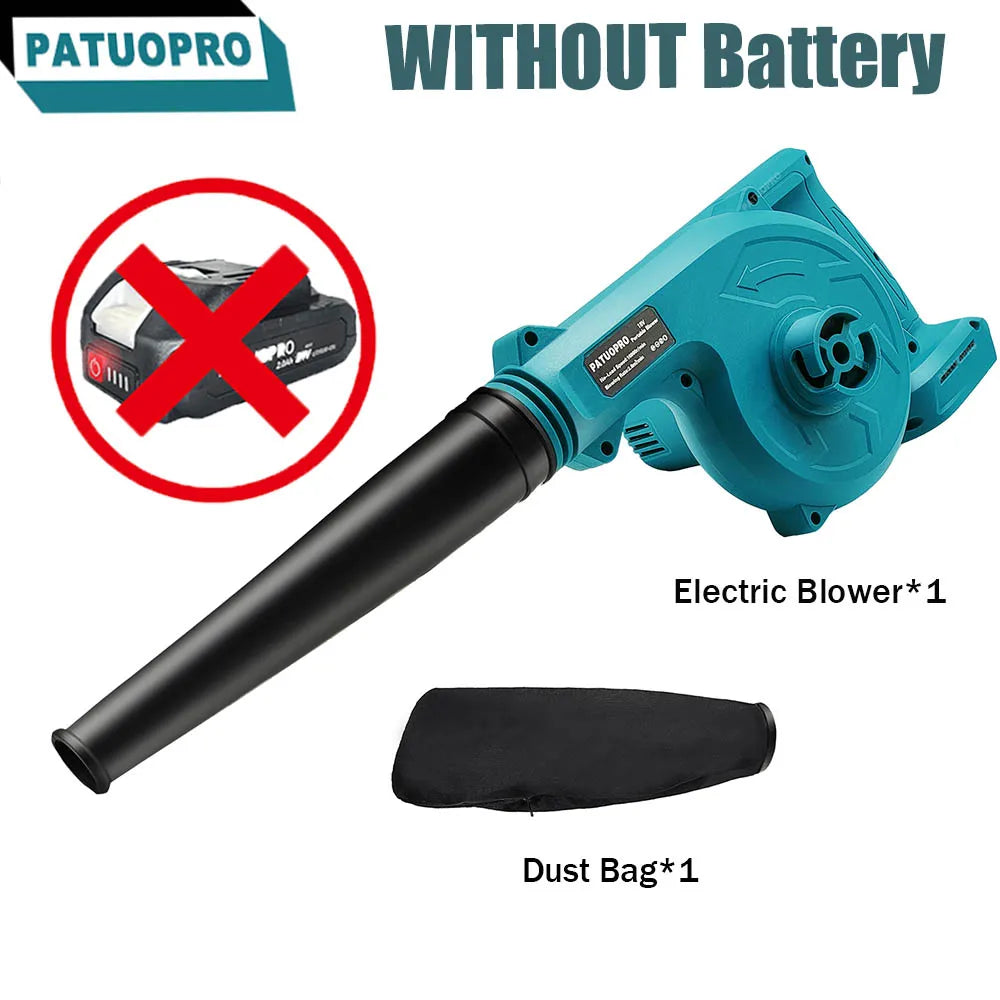 Adjustable Cordless Leaf Blower 16000RPM  Electric Air Blower Dust Collector Snow Blowing Garden Tool For Makita 18V Battery