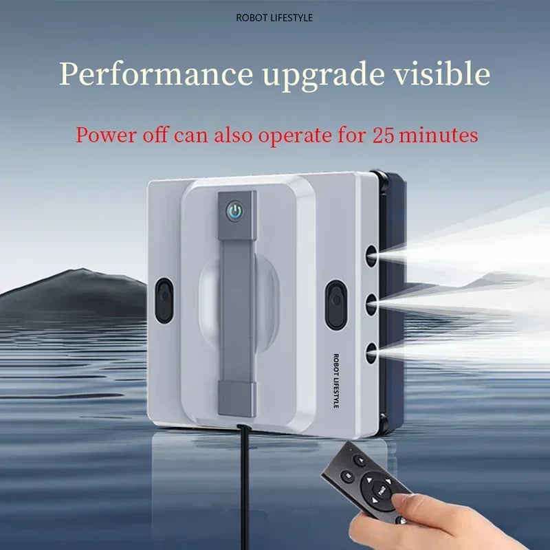 2026 Robot Window Cleaner Washer Glass Window Cleaning Robot RL528 Big 100ml Water Tank, Six Water Jet, 5200Pa Strong Suction