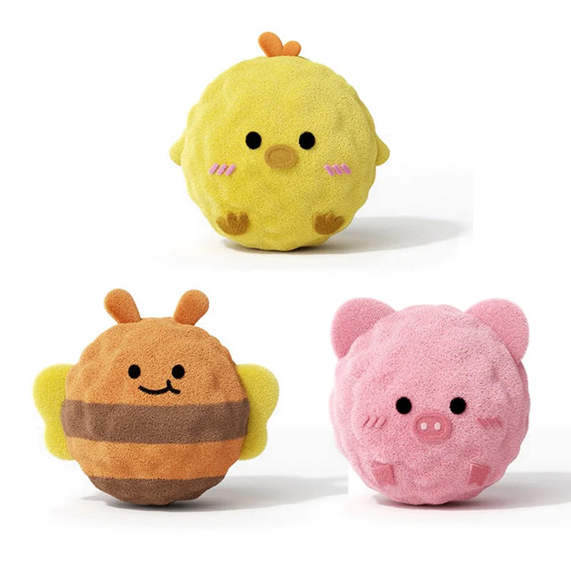 Mini Plush Bounce Ball Dog Squeaky Toy Plush TPR Chew Ball Interactive Pet Toy for Boredom Relief Dog Accessories