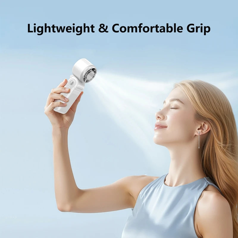 Portable Handheld Turbo Fan 5-speed USB Rechargeable Mini Fan With Adjustable Lanyard For Outdoor Travel Gifts For Women Men